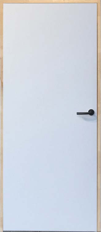 Verfblokdeur compleet 78cm zwart+blokkader in rubberwood 15cm rechts