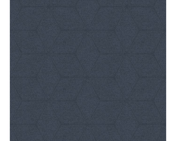 Vinyl op vlies behang 0.53x10m crea donkerblauw