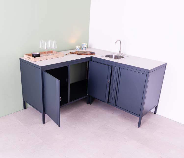 Cuisine extérieure Orlando alu anthracite 160x160cm Cuisine extérieure Orlando alu anthracite 160x160cm