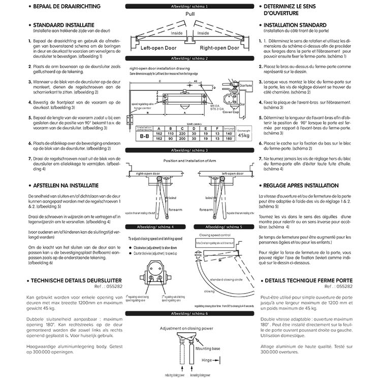 Deurpomp - automatische deursluiter - aluminium