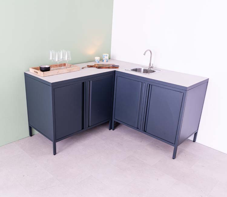 Cuisine extérieure Orlando alu anthracite 160x160cm Cuisine extérieure Orlando alu anthracite 160x160cm
