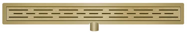 Caniveau de douche avec bride et grille 90 x 7 cm or
