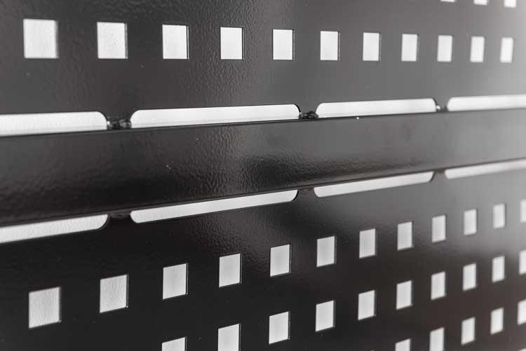 Dubbele draaipoort geperforeerd staal zwart 175x300cm Dubbele draaipoort geperforeerd staal zwart 175x300cm