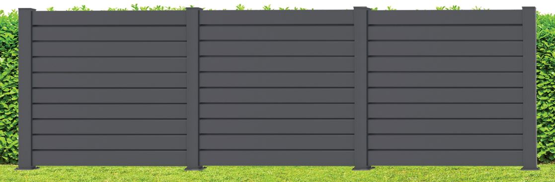Afsluiting Havana alu antraciet 3 schermen 636 x 180 x 4 cm