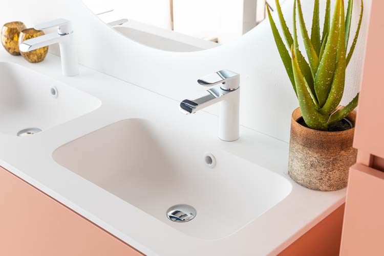Badkamermeubel Puro Blush 120 cm wastafel mat wit
