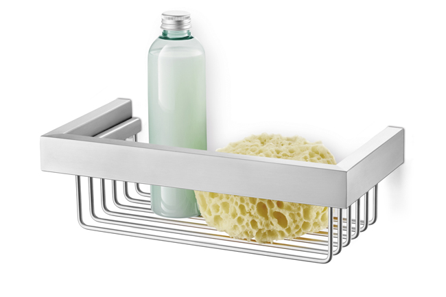 Zack set de panier de douche rectangulair et porte serviette
