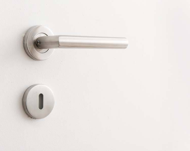 Deurklink Flow inox satin recht - complete set