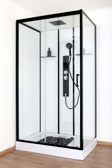 Cabine de douche Penny thermostatique noir/blanc gauche