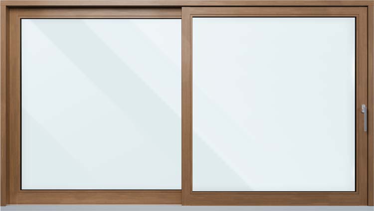 Levant-coulissant en bois Meranti Ribe D>G L2750 x H2150 mm